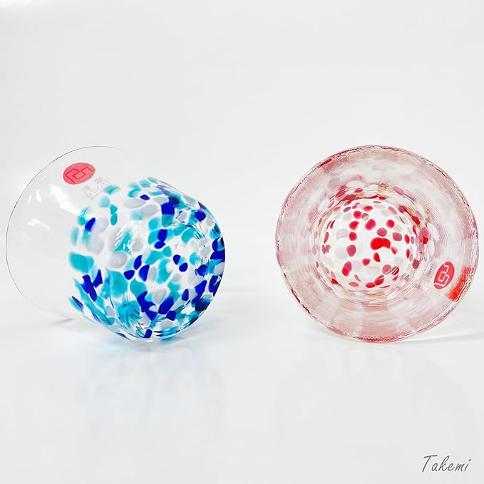 Japanese Handcrafted Sake Cups – Exquisite Artisan Glassware for Cold Sake & Shochu, Elegant Drinkware for Any Occasion, Made in Japan (Spring & Summer Dew, Sake Glass (2.5 fl oz))