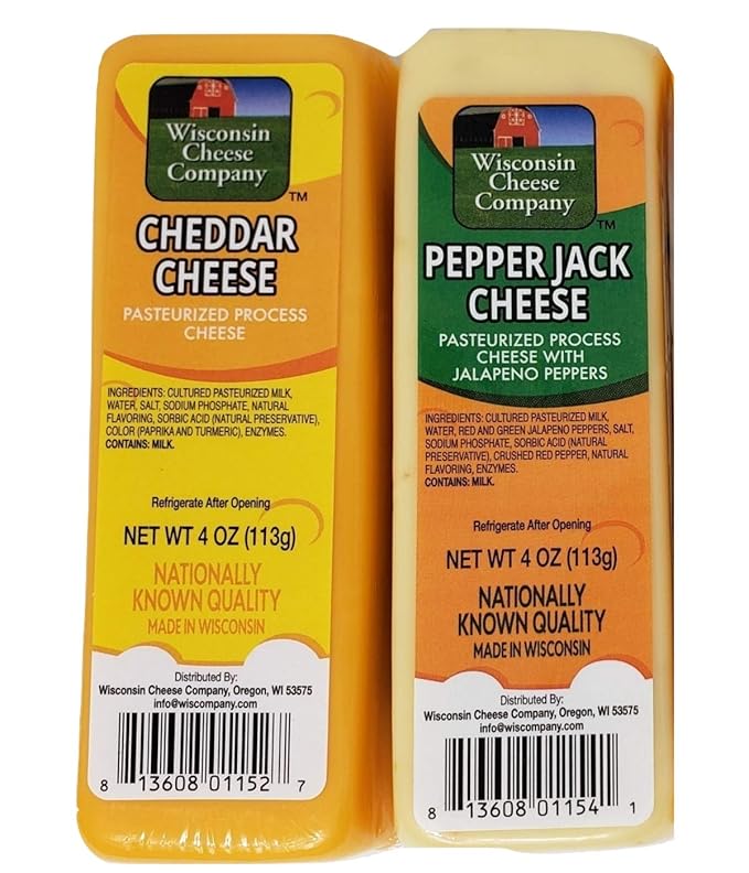 Wisconsin Cheese Company - Classic Snack Gift Box -100% Wisconsin Cheddar & Pepper Jack Cheese, Sausage, Pretzels & Mustard | Perfect for Parties, Charcuterie Boards and Birthdays