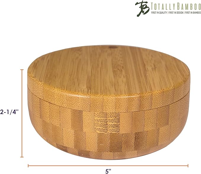 Totally Bamboo Salt Keeper Duet Salt and Pepper Bowl, Cellar and Storage Box with Two Compartments, Magnetic Swivel Lid