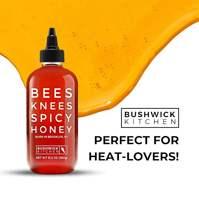 Bees Knees Spicy Honey, 92 oz Bulk Bottle Pure Honey Infused with Oleoresin Habanero Peppers, Gluten Free, Paleo Friendly, Wildflower Natural Hot Sauce Gifts, Food Gifts