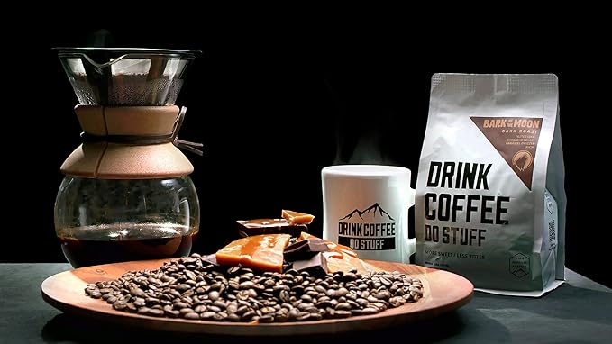 DRINK COFFEE DO STUFF, Blend, 2 Pound Bag, Whole Bean, Dark Roast, Sweet, Chocolate, Caffeine, Organic, Lake Tahoe Coffee (Bark at the Moon)