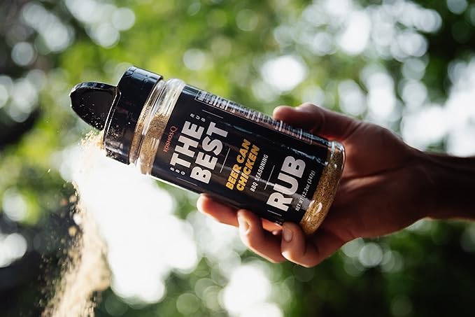 Kosmos Q The Best Beer Can Chicken Rub, BBQ Meat Dry Rub and Seasoning with Garlic, Onion, Bell Pepper, Lemon Peel & Spices. Perfect for Baked Chicken, Dumplings, Enchiladas. 12.2 Oz Shaker Bottle