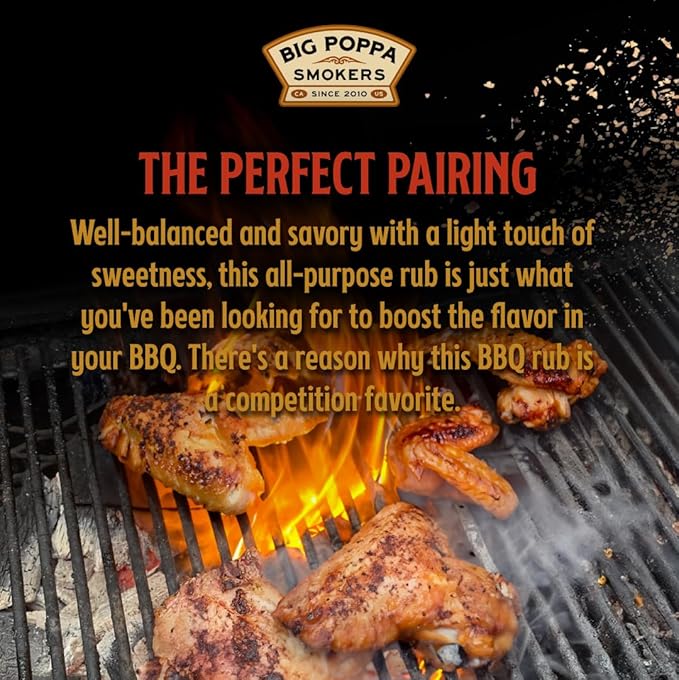 Big Poppa’s Money BBQ Rub — Award Winning Pork BBQ Rub — Gluten-Free Spice Mix — Dry Rubs for Smoking and Grilling with Sea Salt (14 Oz)