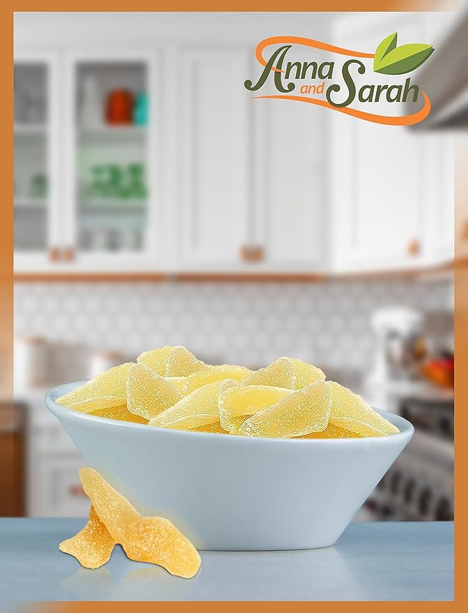 Anna and Sarah Dried Crystallized Ginger in Resealable Bag, 1 Lb.