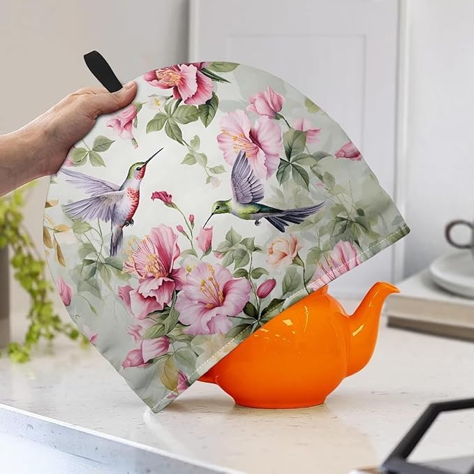 Hummingbird Tea Cosy for Teapot Floral Tea Cosy for Teapot Thick Home Decorative Kettle Kitchen Dust Cover Kitchen Accessory