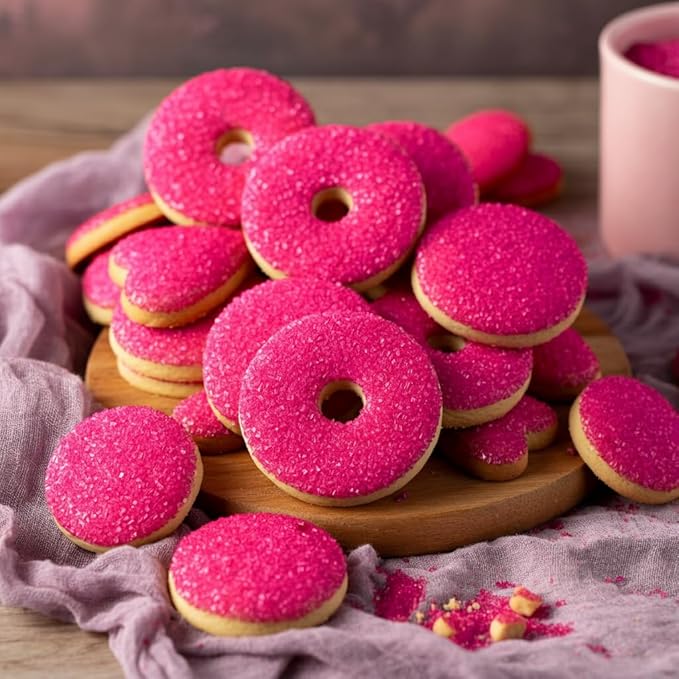 Bakerpan Sugar Sprinkles for Baking - 7 Ounce Fuchsia Decorating Sugar Crystals for Cookies, Cake Pops, Ice Cream (Made in USA)