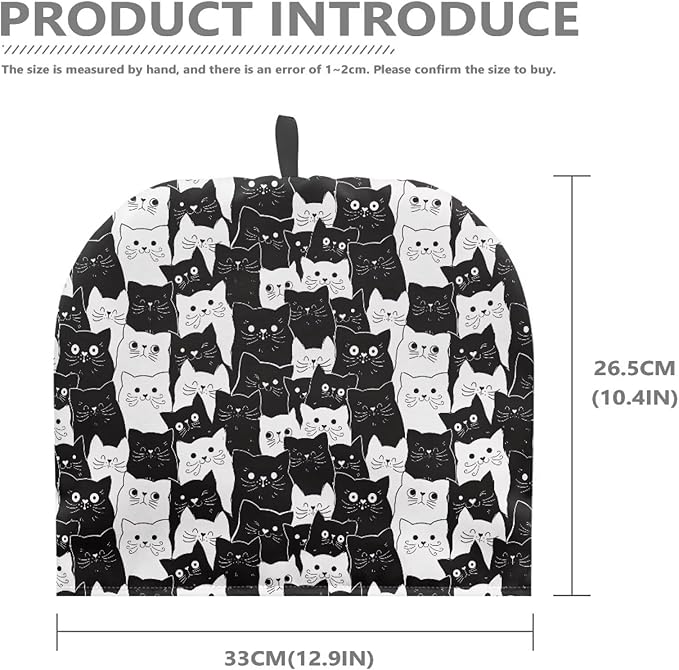 Tea Pot Cozy for Teapots Insulated Cat Print Teapot Cozy Quilt Durable Tea Kettle Protector Universal Tea Pot Tea Kettle Dust Cover with Hanging Ring for Housewife, Friend, Mom
