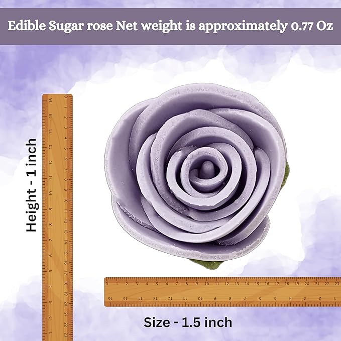 Confect Edible Flower | Edible Lilac Lavender Flowers ??Perfect Cake & Cupcake Decorations | Toppers for Doughnuts- Vegan, Gluten-Free, Nut-Free,Palm Oil-Free -Pack of 12