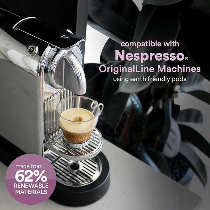WOKEN COFFEE Compostable Nespresso Pods - Portofino Medium Roast Italian Espresso Coffee Capsules Compatible With Nespresso Coffee Machine (100 Pod Count, 10 Boxes)