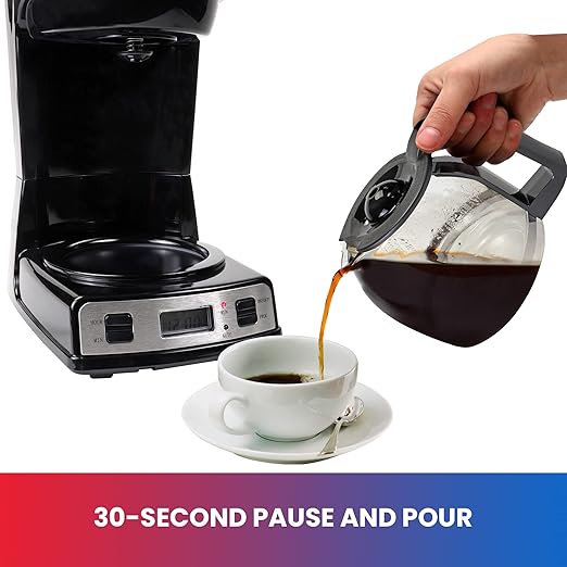 Total Chef Drip Coffee Maker ??12 Cup Programmable Cafe Machine With Glass Pot, Regular & Bold Brew, Autoshut Off Large Water Reservoir, Reusable Filter, Kitchen Appliances For Cafeteria Barista