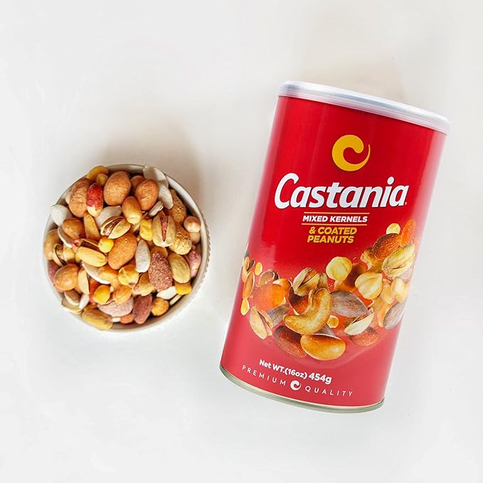 Castania BBQ Lebanese Nuts with Kri Kri, Cashews, Pistachios, Hazelnuts, Almonds & Cashews, Cholesterol Free! 16oz (Pack of 4)