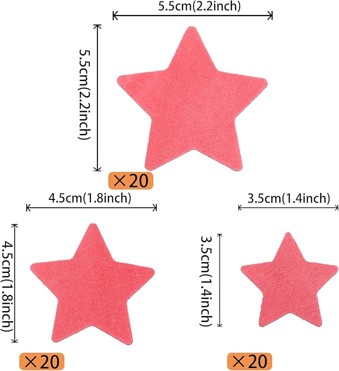 60 Pack Edible Star Cupcake Topper Twinkle Little Star Cupcake Picks Water Paper Little Star Theme Cupcake Decorations for Wedding Engagement Bridal Shower Birthday Party Supplies Red 2