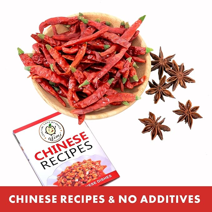 Yimi Dried Chili Peppers Chiles,10.7oz, Premium Whole Dry Red Chilis, Spicy Hot Heat, Great For Mexican,Thai and Chinese Recipes,like Pozole, Tamales, Hotpot, In Resealable Bags, Ideal for Gift, Super Hot