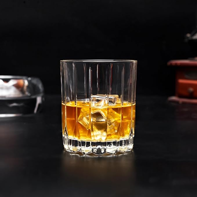 KANARS Crystal Whiskey Glasses, Set of 4 Premium Rocks Glasses in Elegant Gift Box, 10 Oz Old Fashioned Glass Tumblers for Bourbon, Scotch Whisky, Cocktails, Cognac, Liquor Drinking