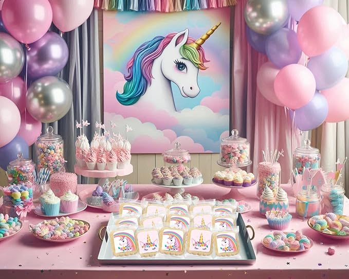 Unicorn Cookies Individually Wrapped Bulk For Kids Theme Birthday Party Favors 24 Pack Bulk for Kids Party Sugar Cookie Rainbow Pink