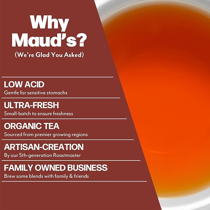 Maud's Organic Passion Green Tea & Organic English Breakfast Black Tea Bundle, 48 ct, Recyclable Single Serve Pods ??100% Gourmet Blended Tea Leaves, Compatible with Keurig K Cups Maker
