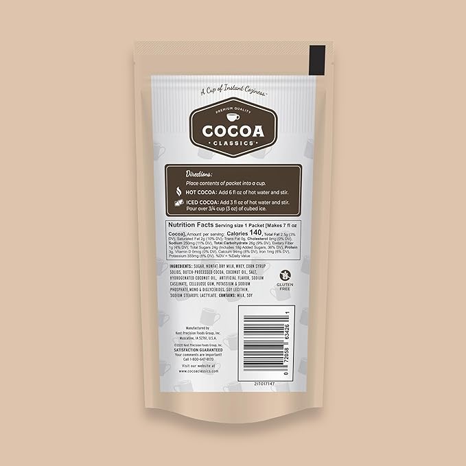 Cocoa Classics French Vanilla Cocoa Mix Hot Chocolate Made with Nonfat Milk Just Add Hot Water Make Hot or Iced Cocoa Gluten Free & Kosher Dairy Friendly 1.25oz Packets (Pack of 36)