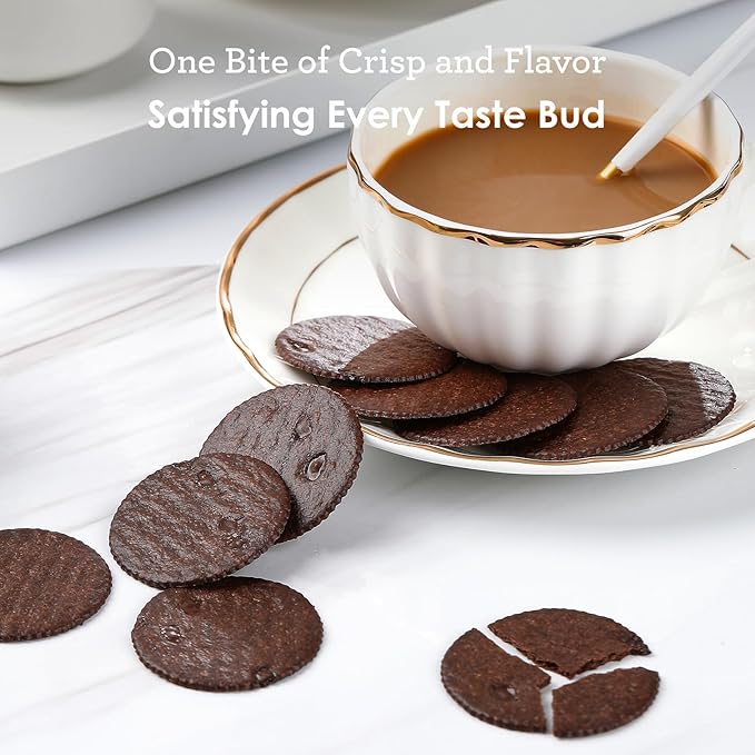 Vloong Cocoa & Chocolate Sweet Snack Cracker, Baked Crisp Cookie Thins with No Artificial Flavors, Healthy Snacks (3 PACK,18.9 Ounce)