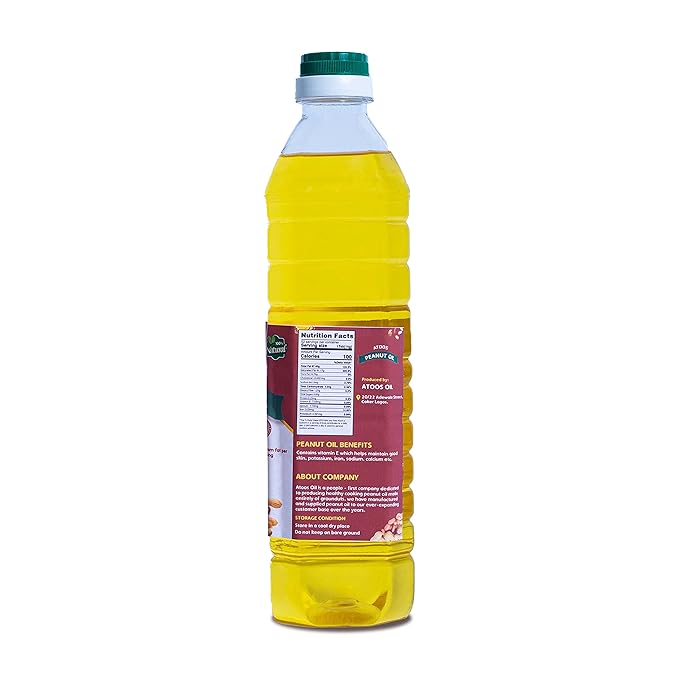 Atoos Peanut Oil |Made from Raw Peanuts 33.8oz ??Natural Cooking Oil, Healthy Deep Fryer Oil, Non-GMO| Pure Groundnut Oil rich in Vitamin E