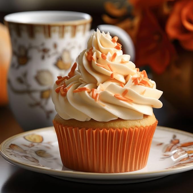 Whaline 600Pcs Terracotta Cupcake Liners Fall Color Orange Baking Cups Gradient Color Cupcake Wrappers Muffin Liners for Birthday Wedding Bridal Shower Autumn Thanksgiving Party Supplies Decor