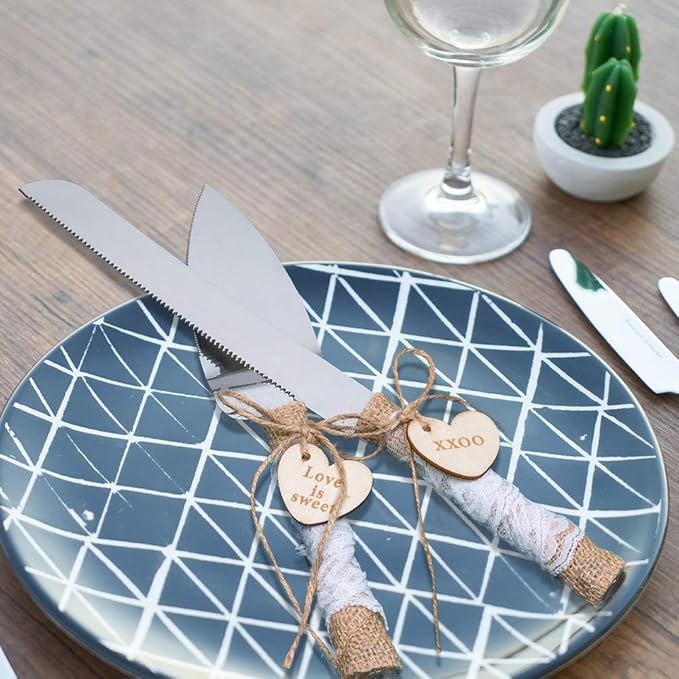 Rustic Love Sign Wedding Cake Knife and Server Set,Pizza Pie Cake Knife Serveing,Rustic Wedding Cake Knife Set for Partys Weddings Birthdays Anniversaries (love and XO)