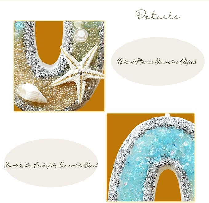 0 Birthday Candle for Cake, Beach Starfish Sequins Number Cake Candles, 2.76 inch Number 0 Happy Birthday Candle, Cake Topper Decoration for Birthday Party (Number 0)