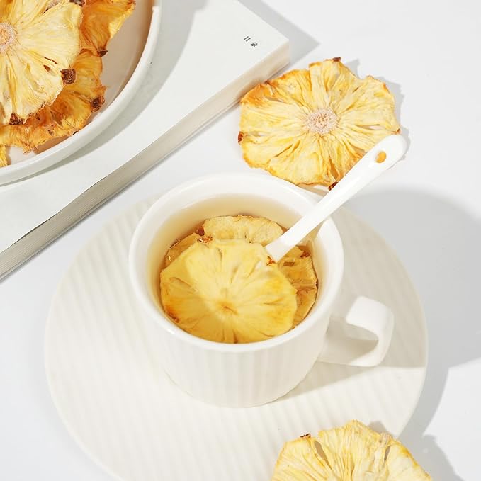 Dried Pineapple Slices, Dehydrated Pineapple Slices for Cocktails Garnish/Fruit Tea/Baking/Garland/Crafts, 100% Natural No Additives No Sugar Added (3OZ/85g)