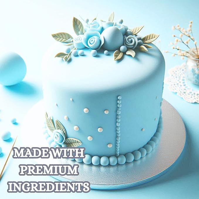Confect Baby Blue Fondant for Cake Decorating Fondant, Smooth & Ready-to-Use Icing for Christmas Cakes, Cupcakes & Holiday Desserts | Vegan, Gluten-Free, Nut-Free, Palm Oil-Free ??8.8 Oz