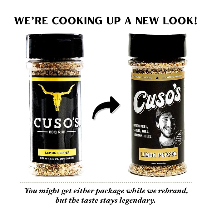 Cuso Cuts Lemon Pepper Seasoning BBQ Rub - Lemon Pepper Powder Chicken Wing Rub - Chicken Seasonings, Spices for Grill, Marinade & Smoking - 1 Count - 5 oz bottle