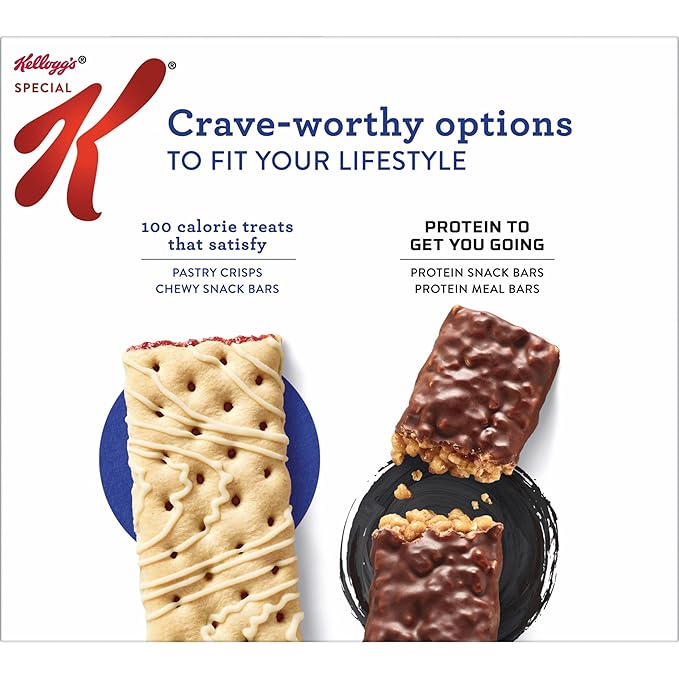 Special K Bar Pastry Crisps, Breakfast Bars, 100 Calorie Snacks, Blueberry (8 Boxes, 96 Count)