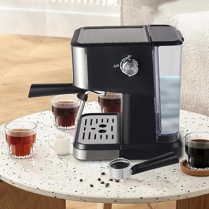 Espresso Machines, 20 Bar Professional Espresso Maker with Foaming Steam Wand, Semi-Automatic Espresso Coffee Maker for Home, Office, 50oz Removable Water Tank