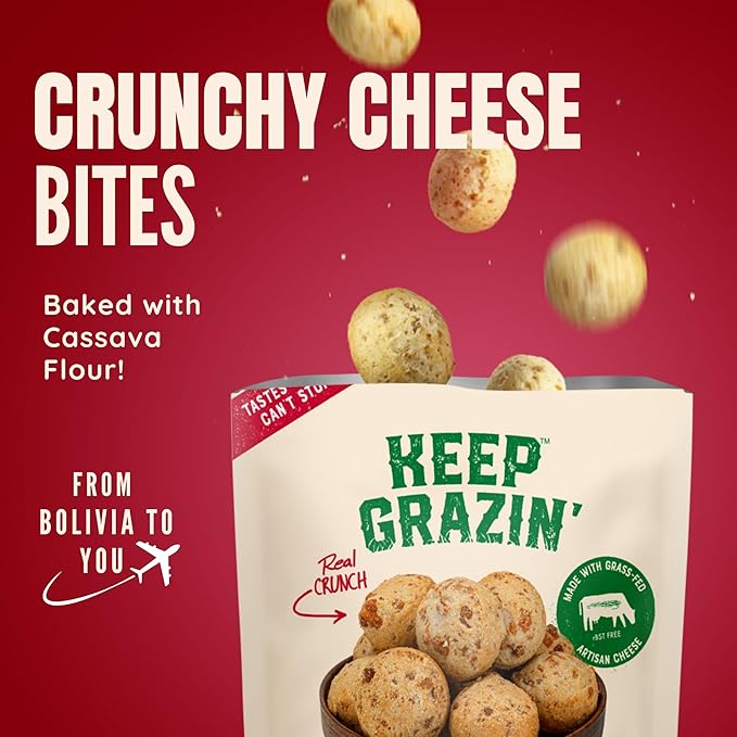 Keep Grazin Grain Free Crunchy Cheese Biscuits - Truffle Flavoured | 2.12 Ounce (Pack of 3) | Gluten & Sugar-Free, Non-GMO Protein Snacks - Baked with 100% Grass-Fed Cheese & Cassava Flour