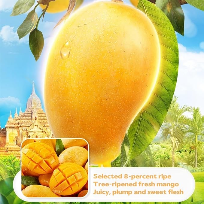 Premium Freeze-Dried Mango Slices 4.2oz (120g) - 100% Sweet Mango, No Sugar Added | Perfect for Smoothies, Baking & Snacks | Dried Fruit