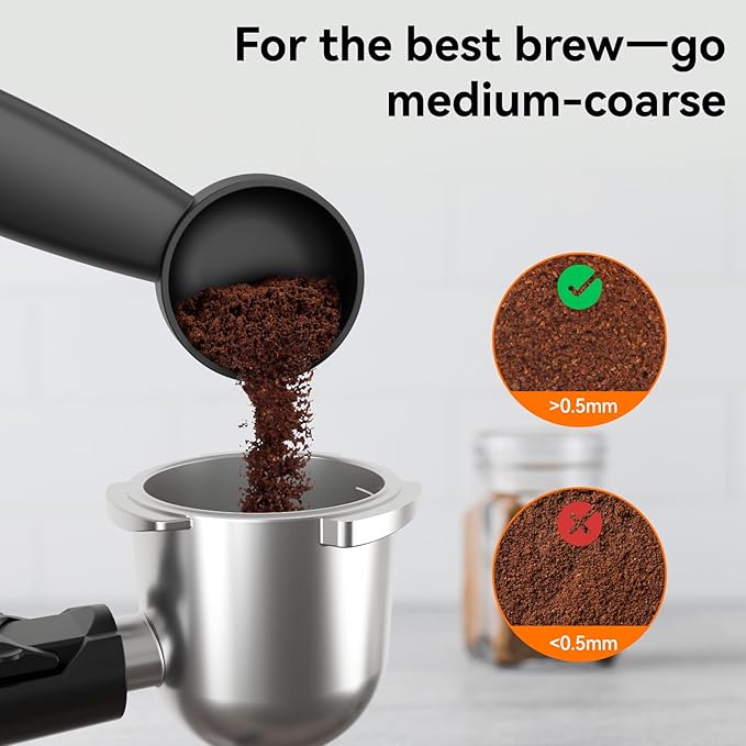 Queyd 3.5 Bar Espresso Machine,4-Cup Stainless Steel Coffee Maker with Steam Milk Frother, Compact Design Coffee Machine with Removable Drip Tray for Latte and Cappuccino, Silver
