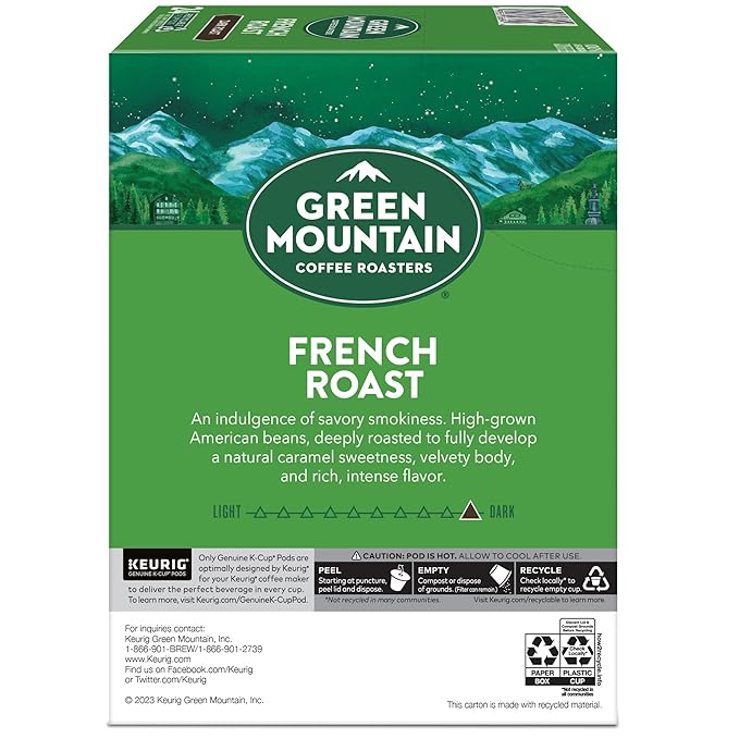 Green Mountain Coffee Roasters French Roast Keurig K-Cup Pods, Dark Roast Coffee, 96 Count