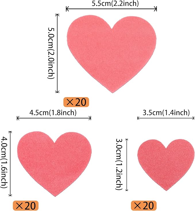 60 Pack Edible Heart Cake Topper Love Heart Cupcake Picks Water Paper Valentine's Day Theme Cake Decorations for Wedding Engagement Bridal Shower Birthday Party Supplies Red 2