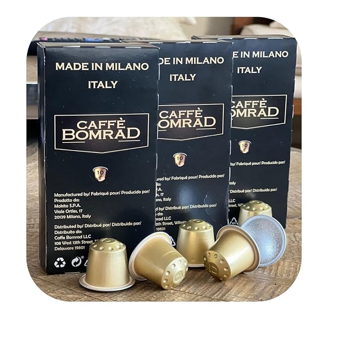 Caffè Bomrad 100% Arabica | 0% Robusta | 100% Made in Italy | 10 Aluminum Coffee Capsules