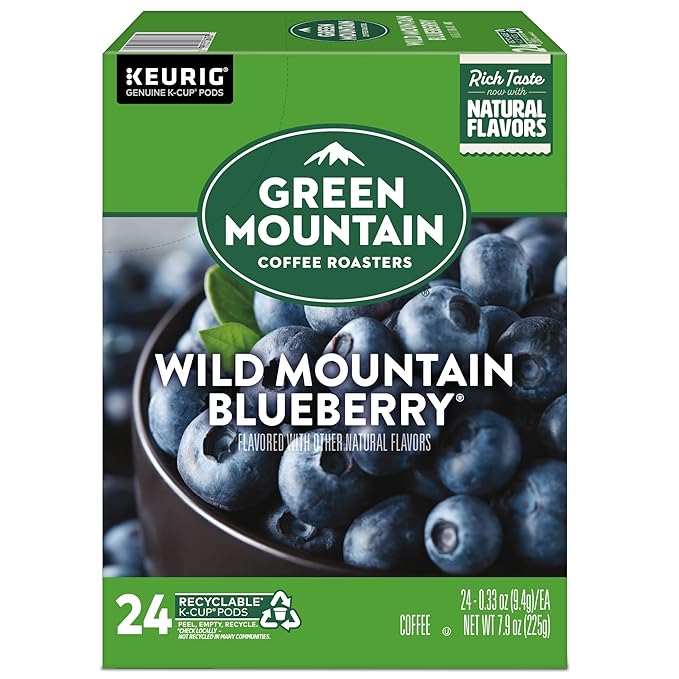 Green Mountain Coffee Roasters Wild Mountain Blueberry Keurig Single-Serve K-Cup pods, Light Roast Coffee, 96 Count