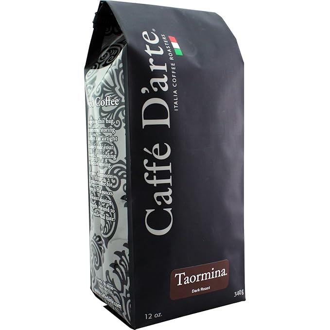 Caffe D'arte Taormina Whole Bean Espresso Coffee, 12 Ounce