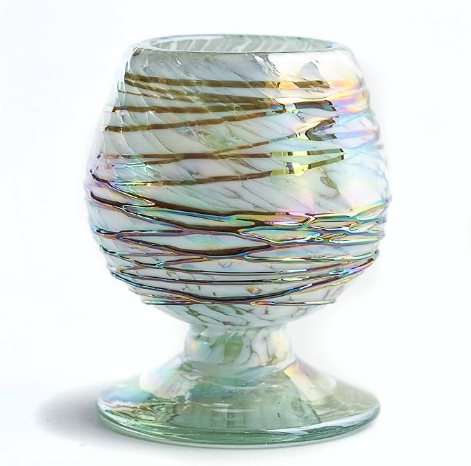 Authentic Mexican Tequila Hand Blown Shot Glasses - Set of 4-2 oz - Mini Glass Snifters - Heavy Base - Cognac (Frosty Fusion)