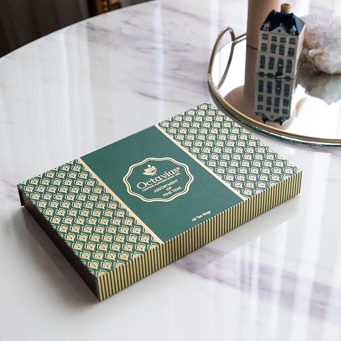 Octavius Tea Sampler Pack | 8 Assorted Black & Green Teas | 48 Teabags | Tea Sampler Variety Pack | Pack of 2