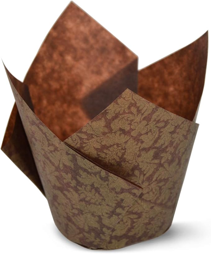 Brown Gold Leafs Medium Size Tulip Baking Cups Cupcake Liners Muffin Liners Greaseproof Paper 1000