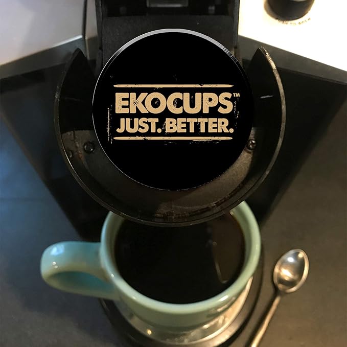 Ekocups Decaf Medium Roast Coffee Pods – Swiss Water Process, Compostable, Plant-Based & Freshness-Sealed – French Press-Quality Brew – K-Cup Brewer Compatible – 80ct