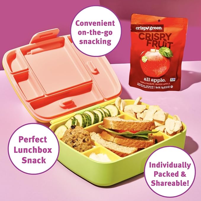 Crispy Green Natural Freeze-Dried Fruit, Apple Single-Serve, No Sugar Added, 0.53 Ounce (Pack of 12)