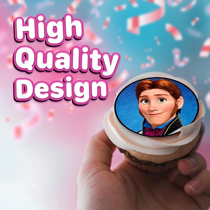 30 x Edible Cupcake Toppers ??Winter Princess Party Collection of Edible Cake Decorations | Uncut Edible Prints on Wafer Sheet