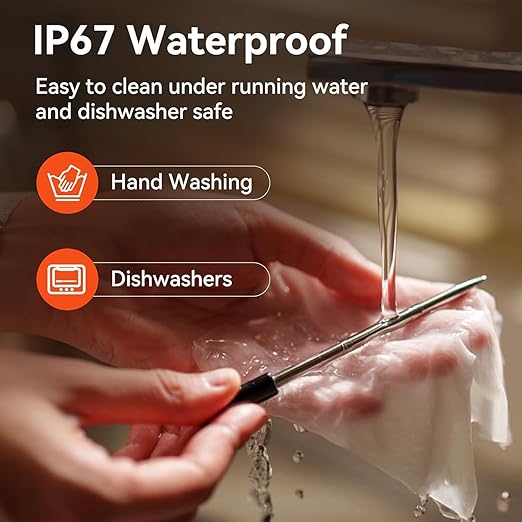 WiFi Meat Thermometer | Long-Range Wireless Probe for Oven, Grill, Air Fryer, BBQ | Smart APP | Dual Sensors | IP67 Waterproof