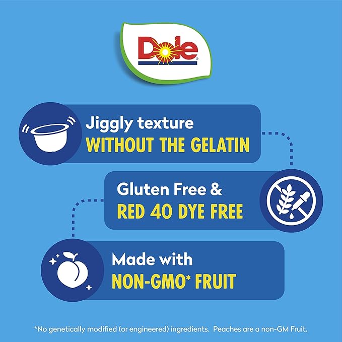 Dole Fruit Bowls Cherry Mixed Fruit in 100% Juice 4oz (12 Cups), and Dole Fruit Bowls Peaches in Strawberry Flavored Gel, 4.3oz (12 Cups), Back To School Healthy Snack