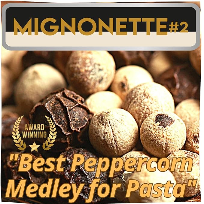 Yupanqui Peppercorn Medley Grinder MIGNONETTE, White Pepper & Black Pepper Mixed Peppercorns whole organic peppercorns mix in Refillable Peppercorn Grinder 3.5oz