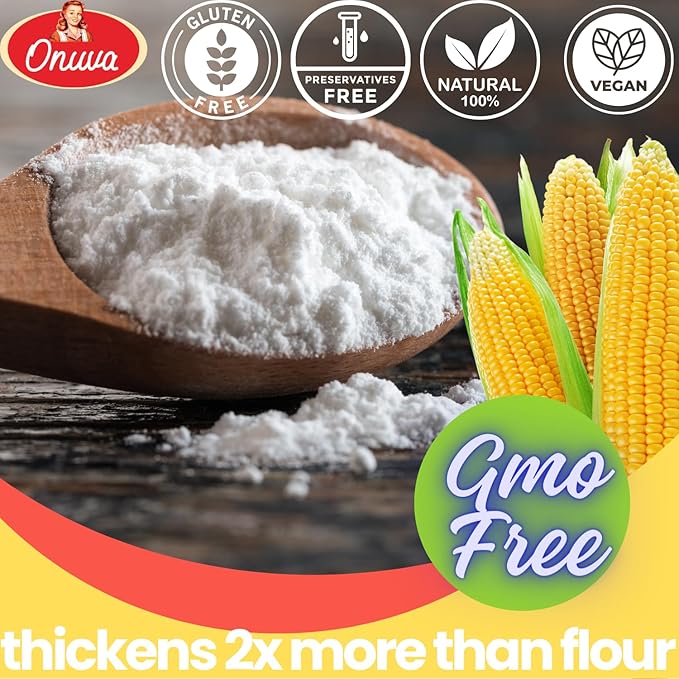 Corn Starch by Onuva - 25 lbs , (11,3 kg) - Gluten Free - Vegan - Thickener For Sauces, Soup, & Gravy