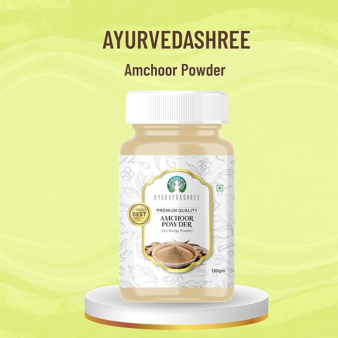 AYURVEDASHREE AMCHOOR POWDER 100g All Natural | Salt Free | Vegan | NON GMO | Amchur (Dried Mango) Ground | Indian Origin (Amchoor Powder/Dry Mango Powder)